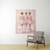 Coquette-Rosa-Ballerina-Geburtstag Wandteppich (Beispiel)