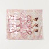 Coquette-Rosa-Ballerina-Geburtstag Wandteppich (Vorderseite (Horizontal))