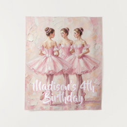 Coquette-Rosa-Ballerina-Geburtstag  Wandteppich