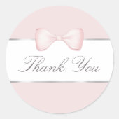 Coquette rosa Bogen Danke Aufkleber (Vorderseite)
