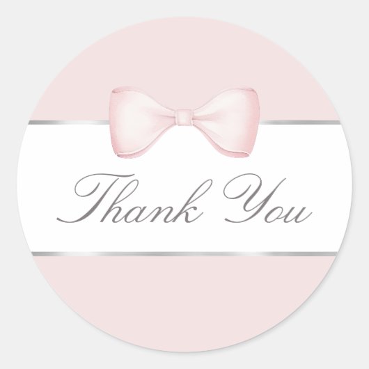 Coquette rosa Bogen Danke Aufkleber (Vorderseite)