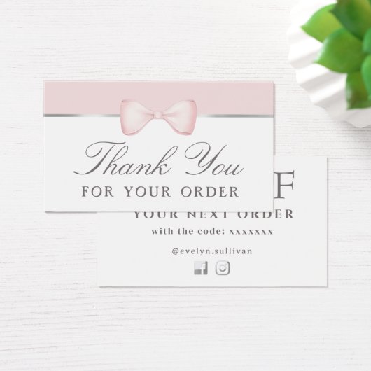 Coquette rosa Bogen danke Discount-Karte (Schreibtisch)
