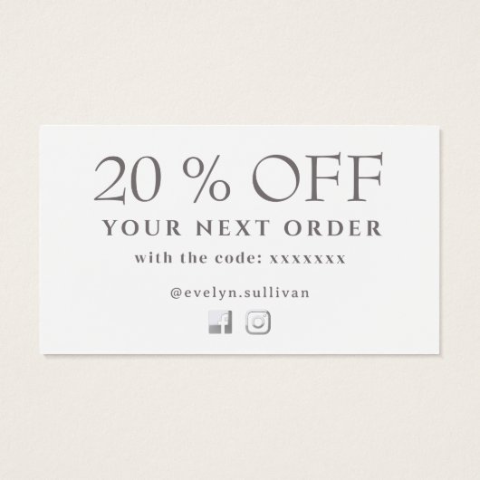 Coquette rosa Bogen danke Discount-Karte (Rückseite)