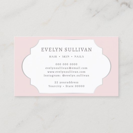 Coquette rosa Bogen Visitenkarte (Rückseite)