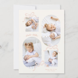 Coquette rosa Bows Collage 4 Foto Girl baby Ankündigung