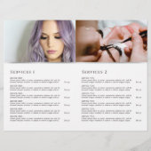 Coquette Rosa Bug Services Menübroschüre (Rückseite)