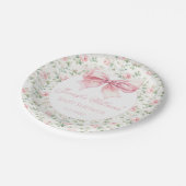 Coquette Rosa Bugband Blütenmädchen Dusche Pappteller (Schrägansicht)