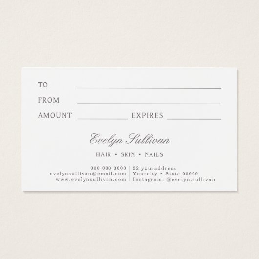 Coquette Rosa Buggabenkarte (Rückseite)