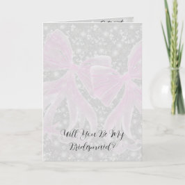 Coquette Rosa Durchsichtige Schleife Wirst du mein Karte