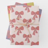 Coquette rosa, handgezogenes Bugmuster Geschenkpapier Set (Beispiel)