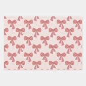 Coquette rosa, handgezogenes Bugmuster Geschenkpapier Set (Vorderseite)