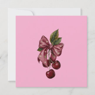 Coquette-Rosa-Kirschband-Kissen Einladung