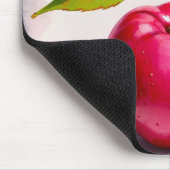 Coquette Rosa Kirsche mit Blätter und Band Mousepad (Ecke)