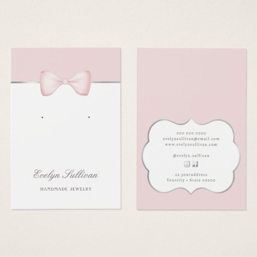 Coquette Rosa Ohrring (Vorne & Hinten)