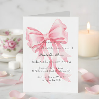 Coquette Rosa Schleife Baby Shower It's a Girl Einladung