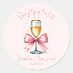 Coquette Rosa Schleife Brautdusche Runder Aufkleber