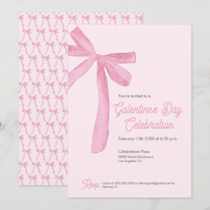 Coquette Rosa Schleife Galentine’s Day Chic indivi Einladung