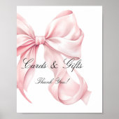 Coquette Rosa Schleife Karten und Geschenke Schild (Vorne)