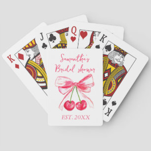 Coquette Rosa Schleife Kirsche Braut Brautparty Spielkarten