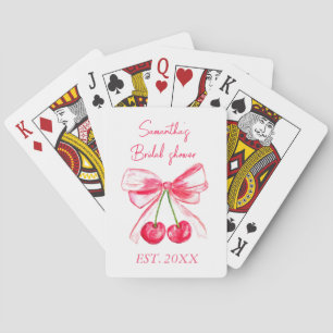Coquette Rosa Schleife Kirsche Braut Junggesellin Spielkarten