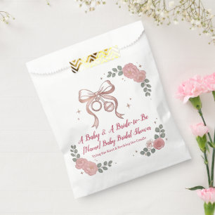 Coquette Rosa Schleife & Rosen Gemeinsam für Bab Geschenktütchen