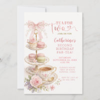 Coquette Rosa Schleife Tea For Two Mädchen-Geburts