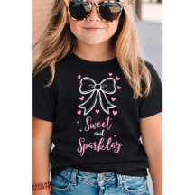 Coquette Rosa Schleifen-Shirt | Kleinkind Mädchen