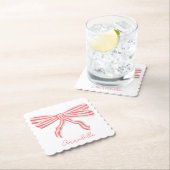 Coquette Rosa Streifen Bow Untersetzer (Vor Ort)