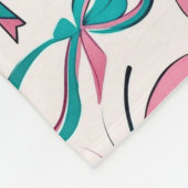Coquette rosa und aquamarine Bogen Monogramm Fleecedecke (Ecke)