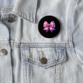 Coquette Rosa und Weiß Bow Karierte Valentine Bow  Button (Beispiel)