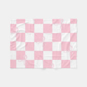 Coquette Rosa und Weiß Checked Fleecedecke (Vorderseite (Horizontal))