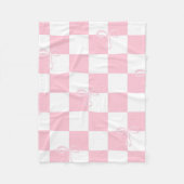 Coquette Rosa und Weiß Checked Fleecedecke (Vorderseite)