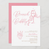 Coquette Rose Gold Rosa Rosa Brautparty laden Einladung (Vorne/Hinten)