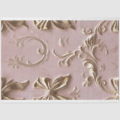 Coquette Rose Pink Gold Gilded Repeat Muster Tile Seidenpapier (Vorderseite)