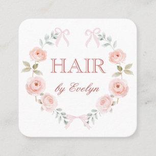 Coquette-Rose Wath Hair Business Card Quadratische Visitenkarte