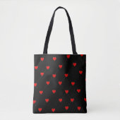 Coquette-Rot-Herzen-Muster-Canvas-Tasche Tasche (Vorderseite)