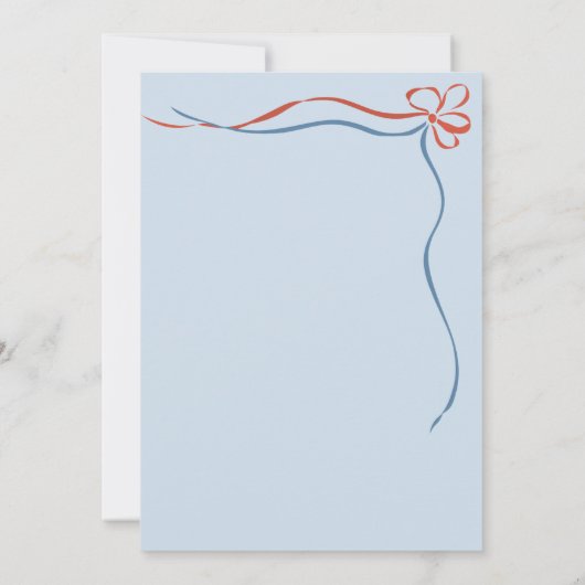 Coquette Rustic Red & Blue Weihnachts-Party Einladung (Rückseite)