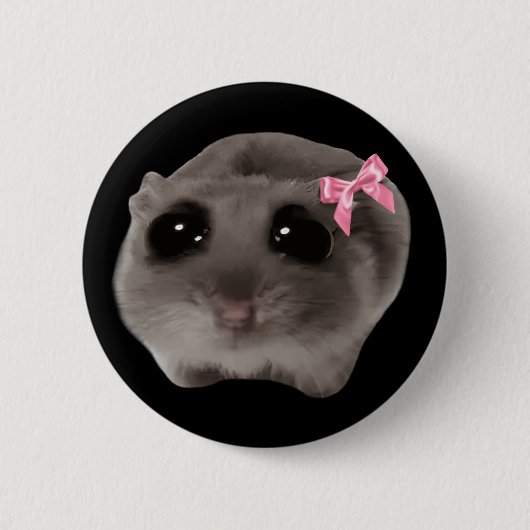 Coquette Sad Hamster Meme Button Button (Vorderseite)