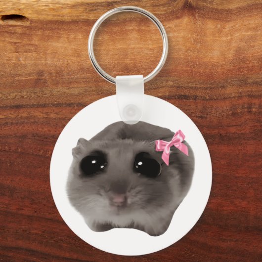 Coquette Sad Hamster Meme Doppelseitiger Schlüssel Schlüsselanhänger (Rückseite)