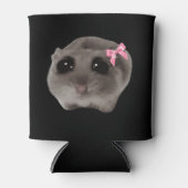 Coquette Sad Hamster Meme Doppelseitiges Schwarz Dosenkühler (Vorderseite)