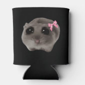 Coquette Sad Hamster Meme Doppelseitiges Schwarz Dosenkühler (Rückseite)