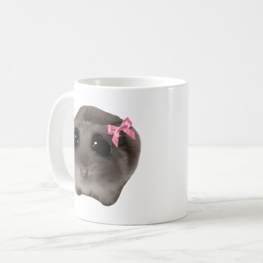 Coquette Sad Hamster Meme Tasse doppelseitig (Vorderseite Links)