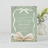coquette sage greenery storybook baby shower einladung (Stehend Vorderseite)