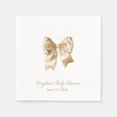 Coquette Satin Cream Bow Personalisiert Napkin Serviette (Vorderseite)