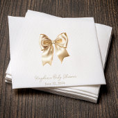 Coquette Satin Cream Bow Personalisiert Napkin Serviette