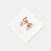 Coquette Satin Cream Bow Personalisiert Napkin Serviette (Ecke)