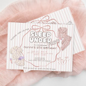 Coquette Schlaf unter Party rosa Streifen Geburtst Einladung