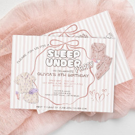 Coquette Schlaf unter Party rosa Streifen Geburtst Einladung