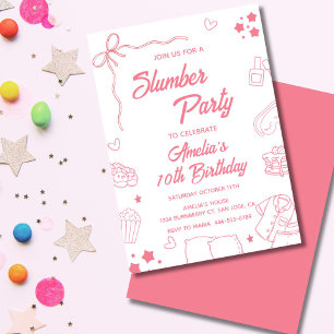 Coquette-Schlafparty-Einladung für Mädchen Einladung