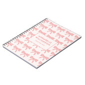 Coquette-Schleife Blush Rosa Notizblock (Linke Seite)